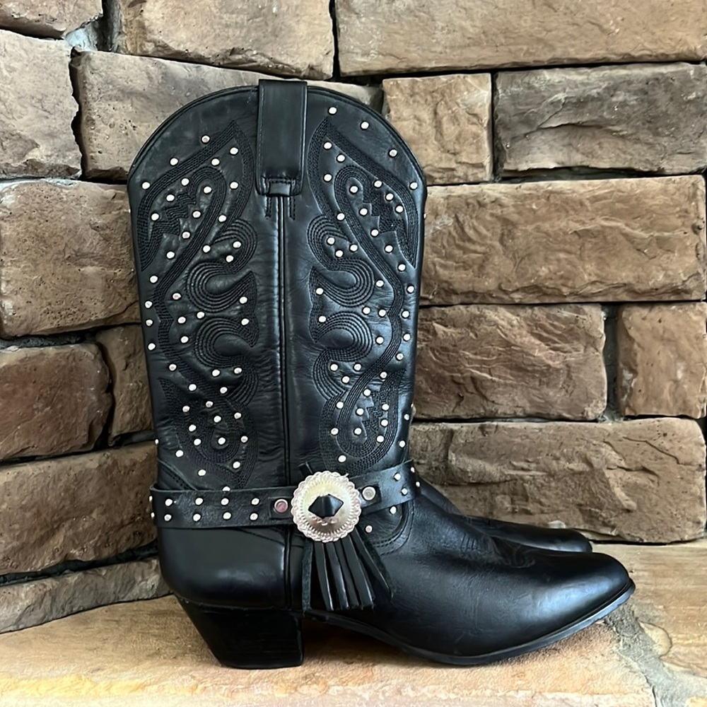 Oak Tree Farms Studded Harness Western Boot /‎ SZ 9.5